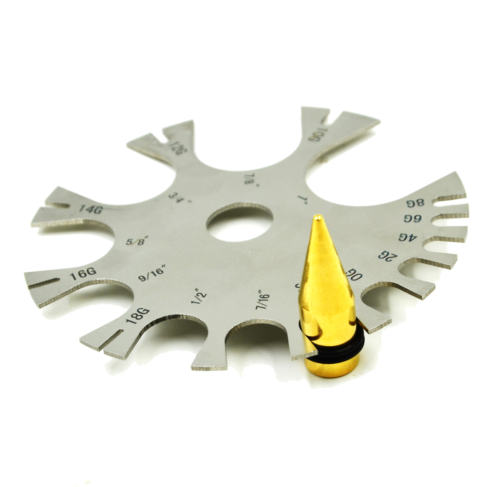 Body Jewelry Gauge To Mm - Calibre de aço inoxidável roda barriga