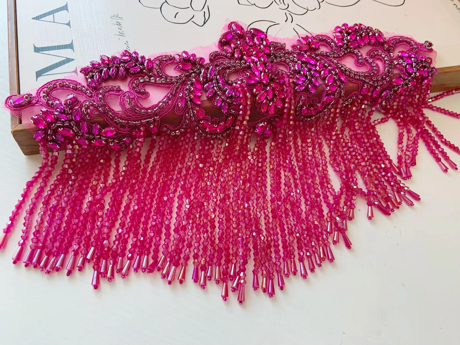 Body Jewelry Hot - Remendo de apliques de strass fúcsia