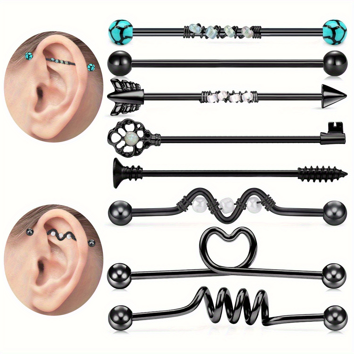 Body Jewelry Industrial - Brinco de barra industrial de aço