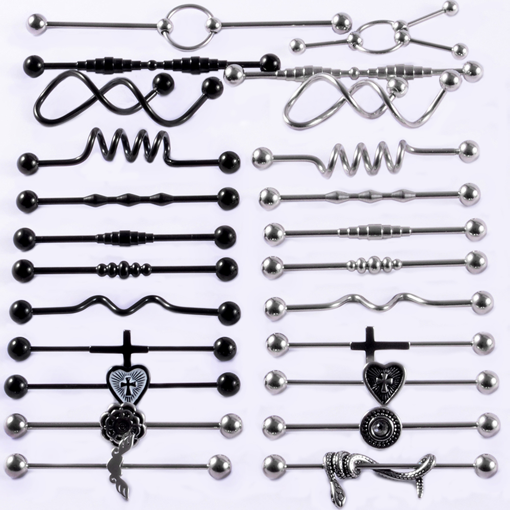 Body Jewelry Industrial - Anel de barra industrial de cobra