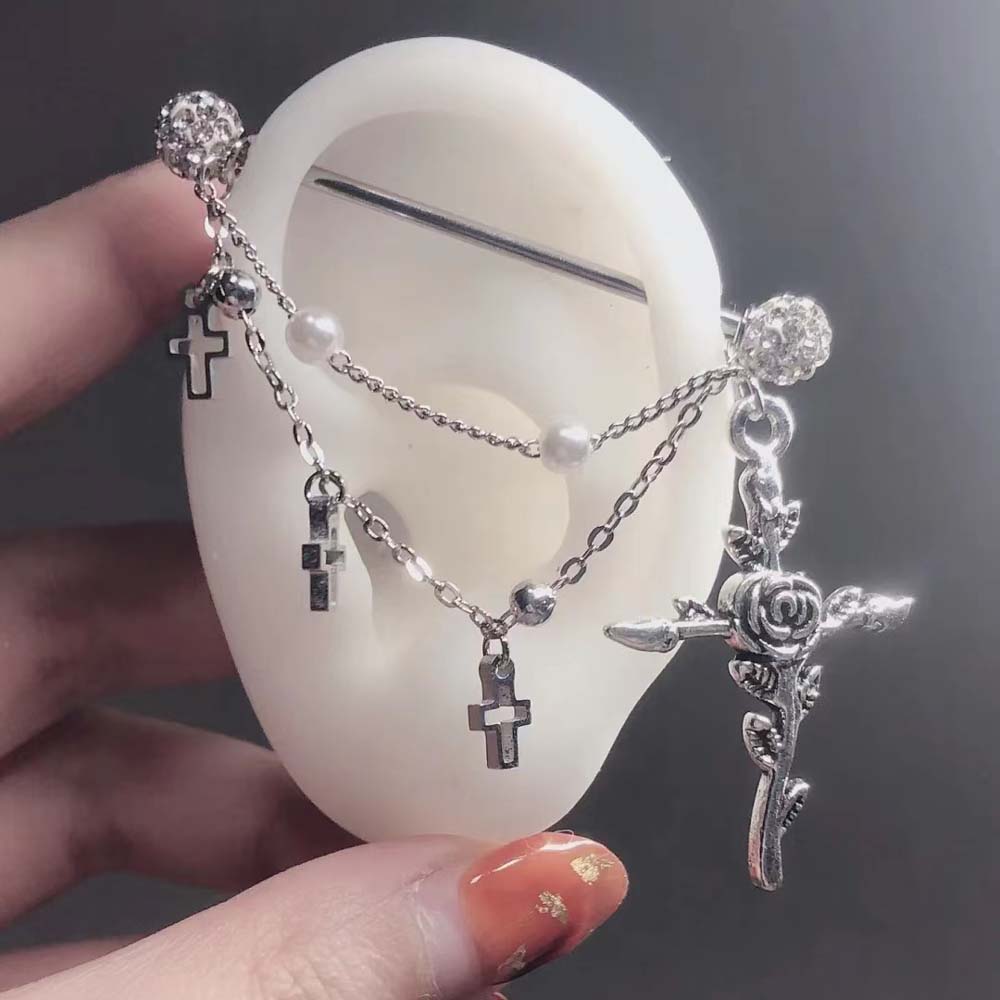 Body Jewelry Industrial - Barra de piercing de orelha com