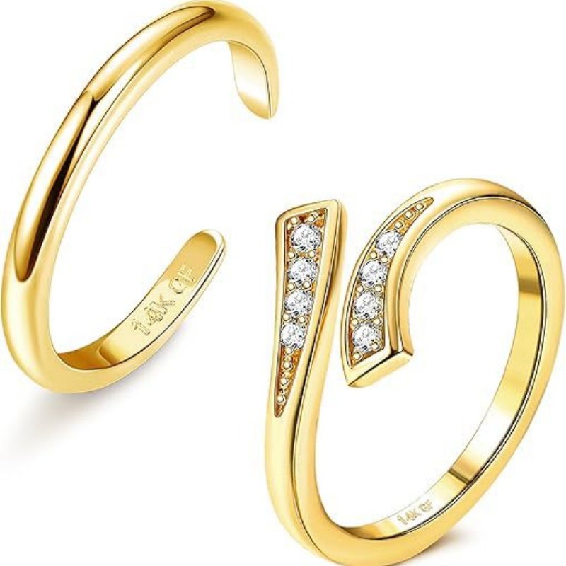 Body Jewelry Rings - Anel de pé de zircônia ajustável