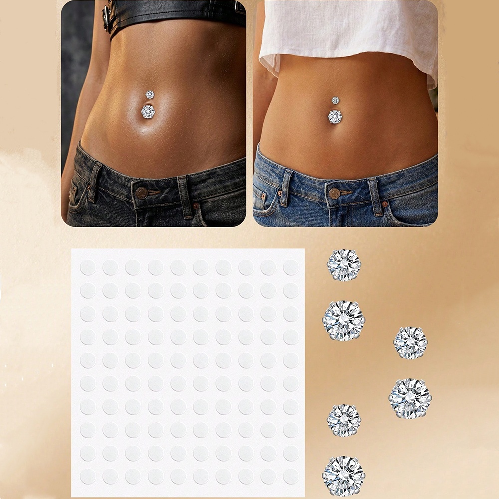Body Jewelry Rings - Piercing Falso para Umbigo com Zircônia