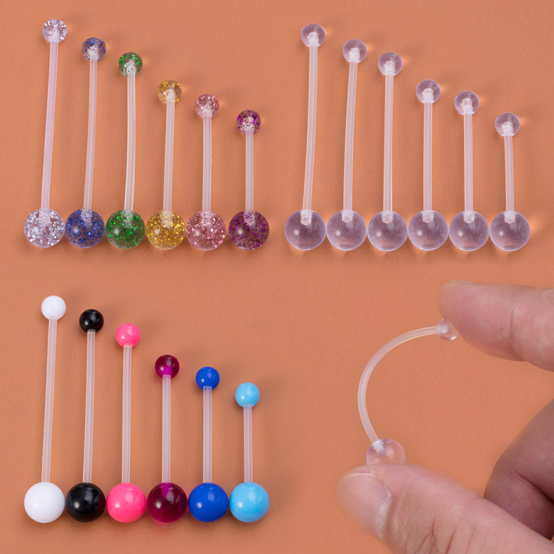 Body Jewelry Industrial - Piercing de umbigo flexível, 6 peças,
