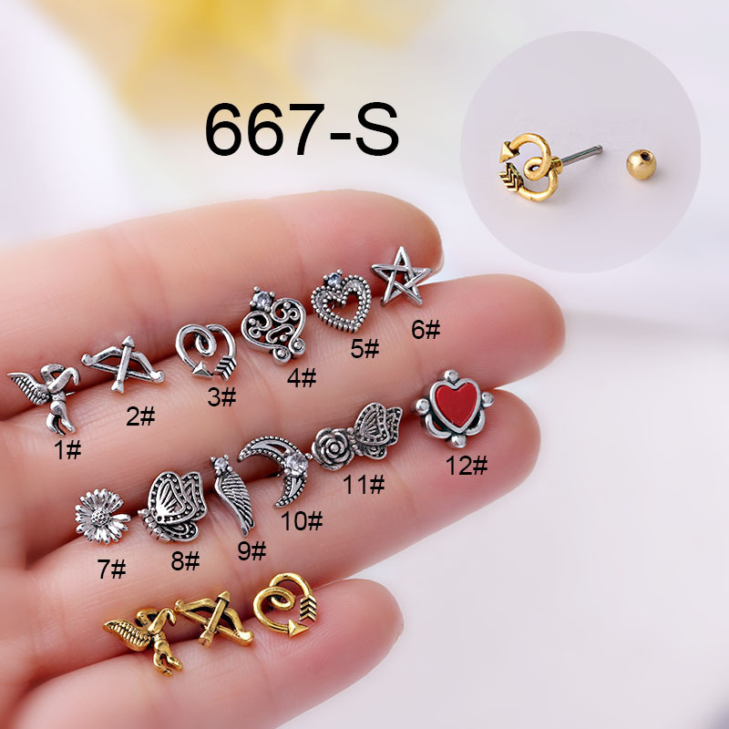 Body Jewelry Hot - Quente do vintage cartilagem parafuso prisioneiro