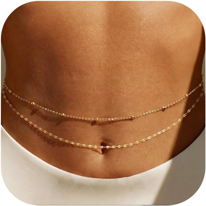 Qualiti Body Jewelry - Cinto de Corrente Dourada 14K para