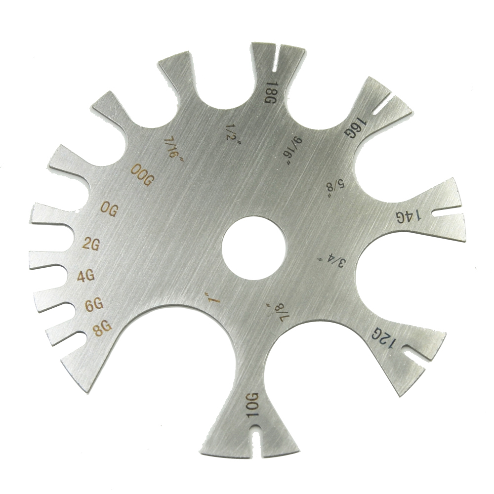 Calibre de aço inoxidável roda - Body Jewelry Gauge To Mm avaliação e preço