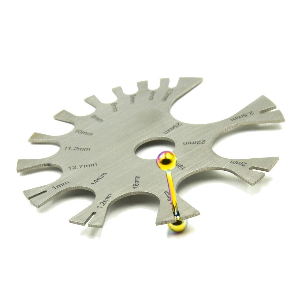 Calibre de aço inoxidável roda - Body Jewelry Gauge To Mm avaliação e preço