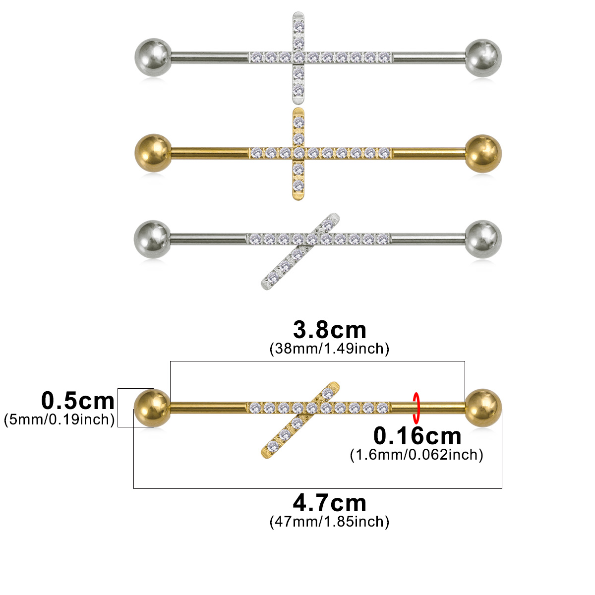 1 peça Piercing Industrial de  - Body Jewelry Industrial avaliação e preço