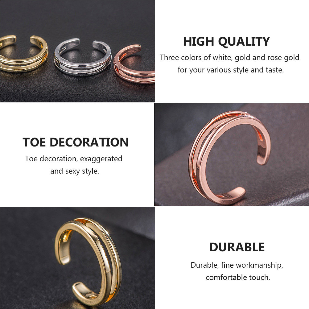 3 Anéis de Dedo do Pé Elegante - Body Jewelry Rings avaliação e preço