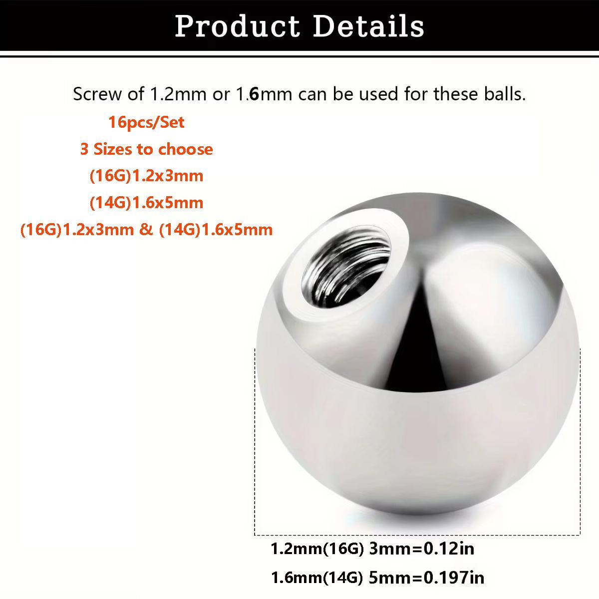 16 peças de Bolas de Substitui - Body Jewelry Industrial avaliação e preço