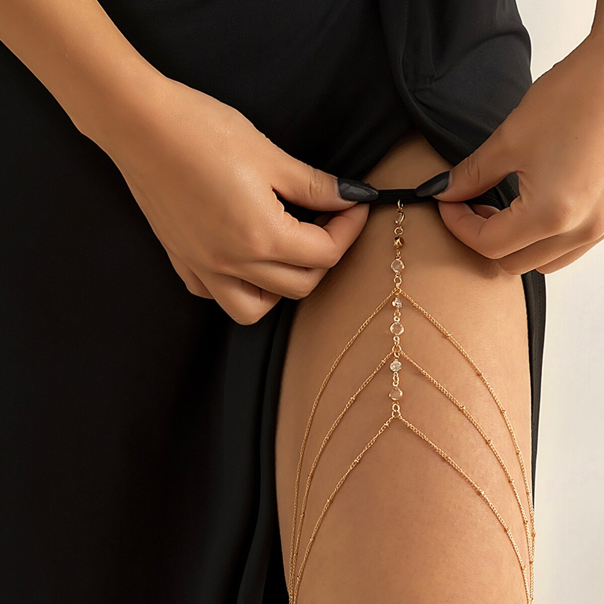 Boho elástico de cristal perna - Body Jewelry Goth avaliação e preço