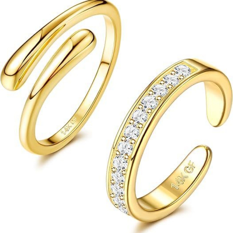 Anel de pé de zircônia ajustáv - Body Jewelry Rings avaliação e preço