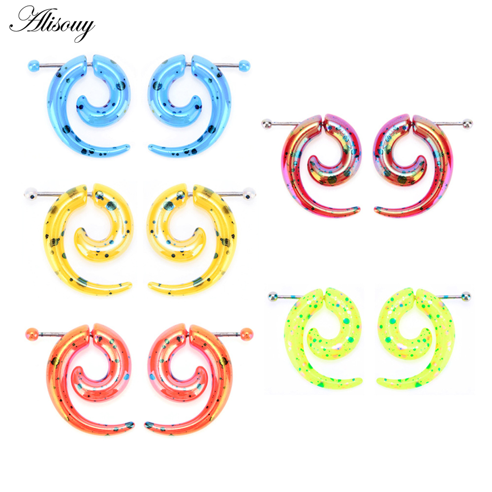 2 Peças de Acrílico em Espiral - Body Jewelry Hot avaliação e preço