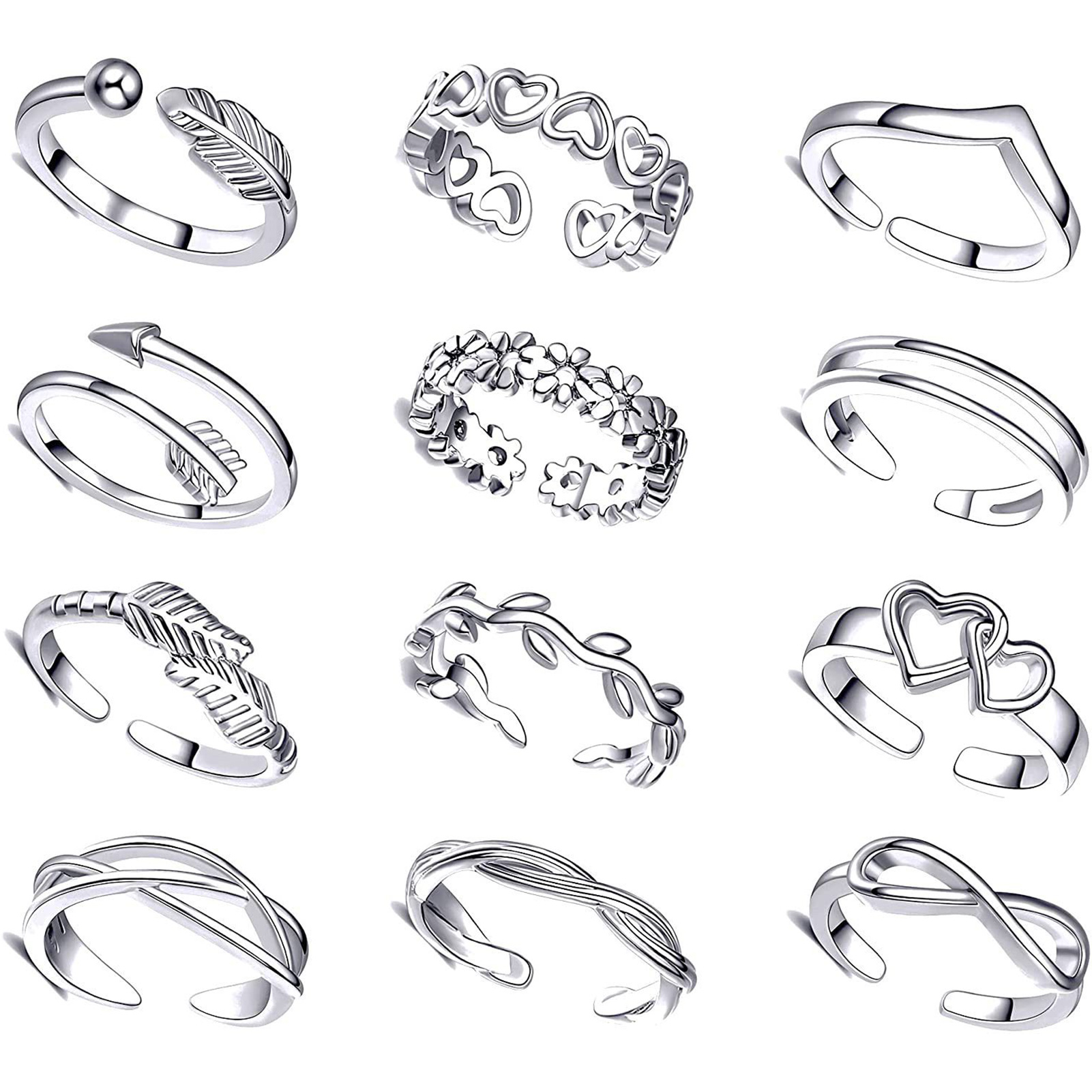 10/12 pçs anéis de dedo do pé  - Body Jewelry Rings avaliação e preço