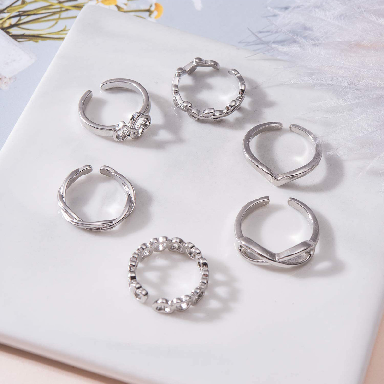 10/12 pçs anéis de dedo do pé  - Body Jewelry Rings avaliação e preço