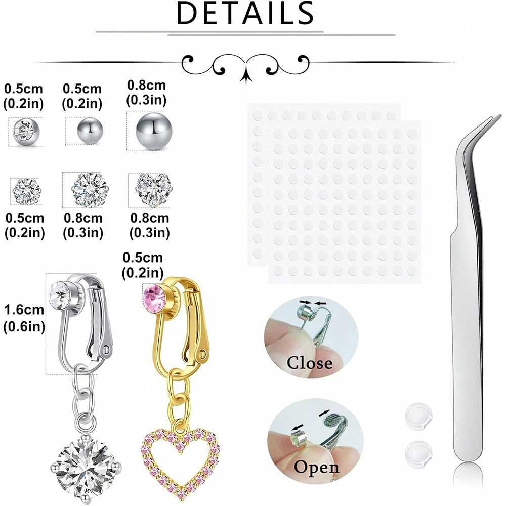Piercing Falso Dourado para Um - Body Jewelry Rings avaliação e preço