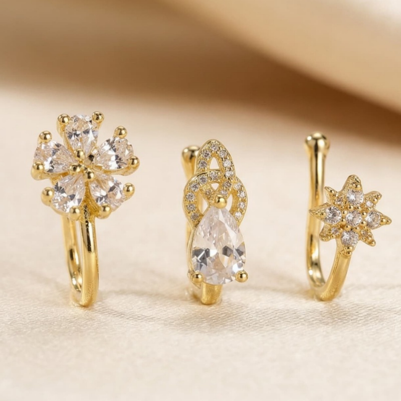 Conjunto de 3 peças de clipe d - Body Jewelry Materials avaliação e preço