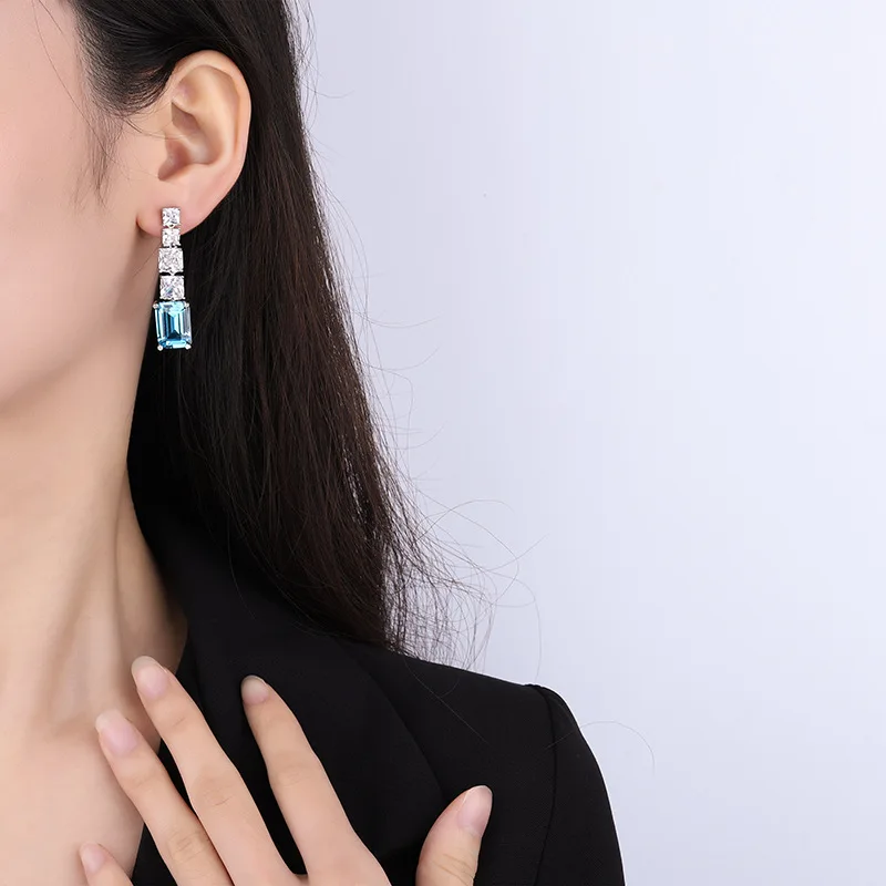 Brincos de Borla Quadrados Azu - Body Jewelry Goth avaliação e preço