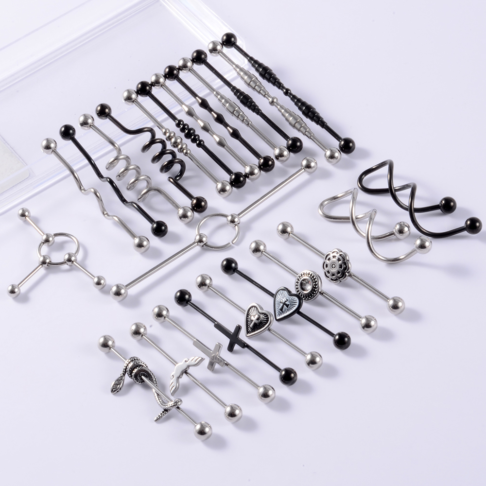 1 pçs aço cirúrgico cobra indu - Body Jewelry Industrial avaliação e preço