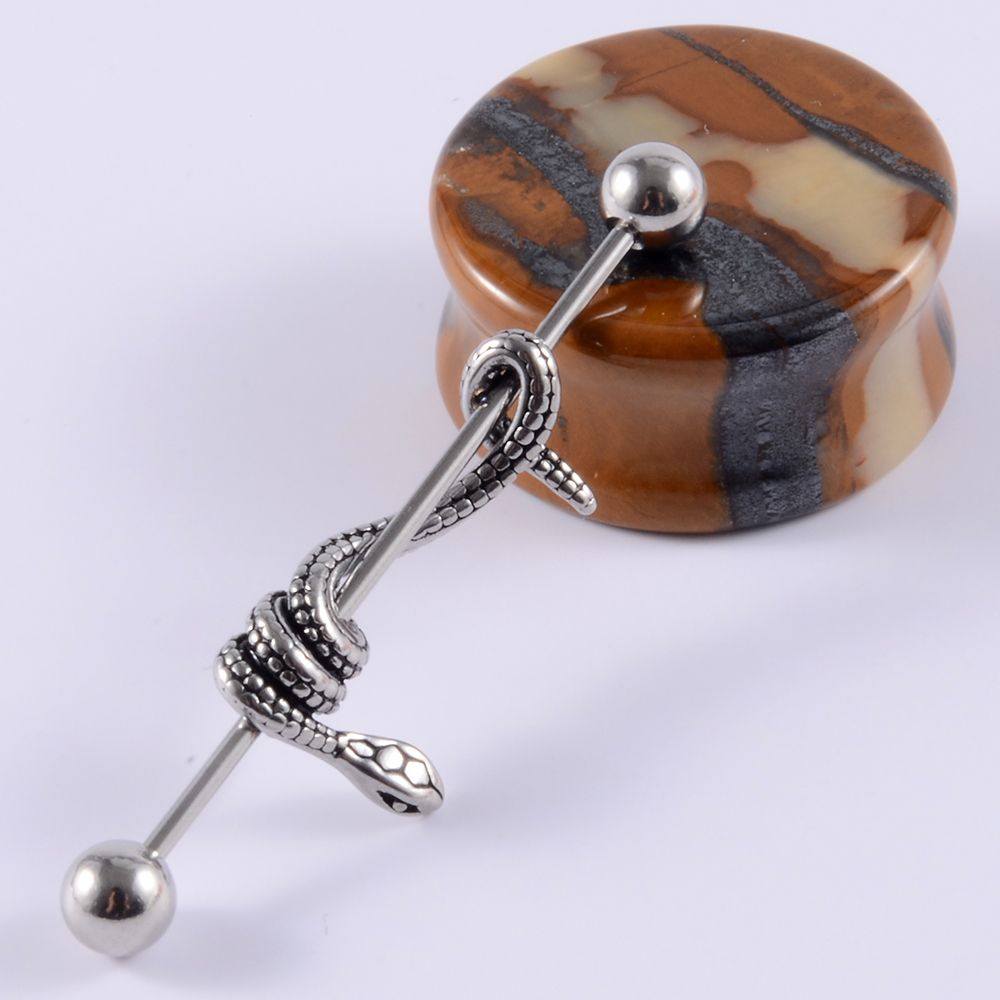1 pçs aço cirúrgico cobra indu - Body Jewelry Industrial avaliação e preço